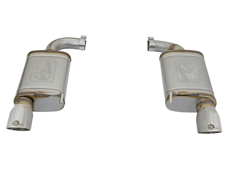 aFe MACHForce XP 2.5in 409 Stainless Axle Back Exhaust w/Stainless Tips 15-17 Ford Mustang I4-2.3L - 49-43085-P