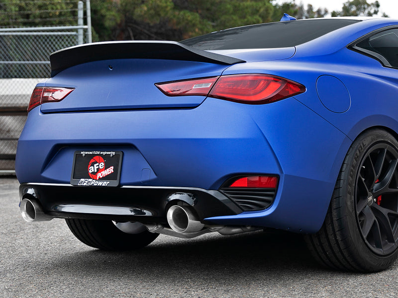 aFe POWER Takeda 2.5in 304 SS Axle-Back Exhaust w/ Polished Tips 17-19 Infiniti Q60 V6-3.0L (tt) - 49-36133NM-P