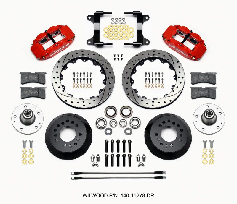 Wilwood Narrow Superlite 6R Front Hub Kit 12.88in Drill Red 82-92 Camaro//Firebird - 140-15278-DR