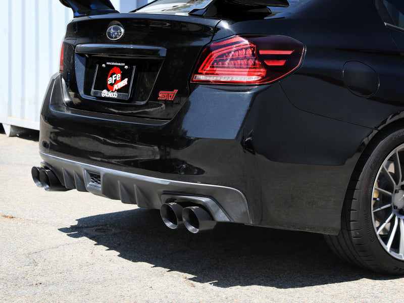 aFe Subaru WRX/STi 15-21 H4-2.0/2.5L Takeda 3in to 2-1/2in Stainless Cat-Back Exhaust w/ Black Tip - 49-36810-B