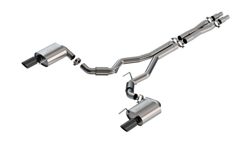 Borla 2024 Ford Mustang GT 5.0L V8 w/o Active Exhaust S-Type Cat-Back Exhaust System - Black Chrome - 140960BC