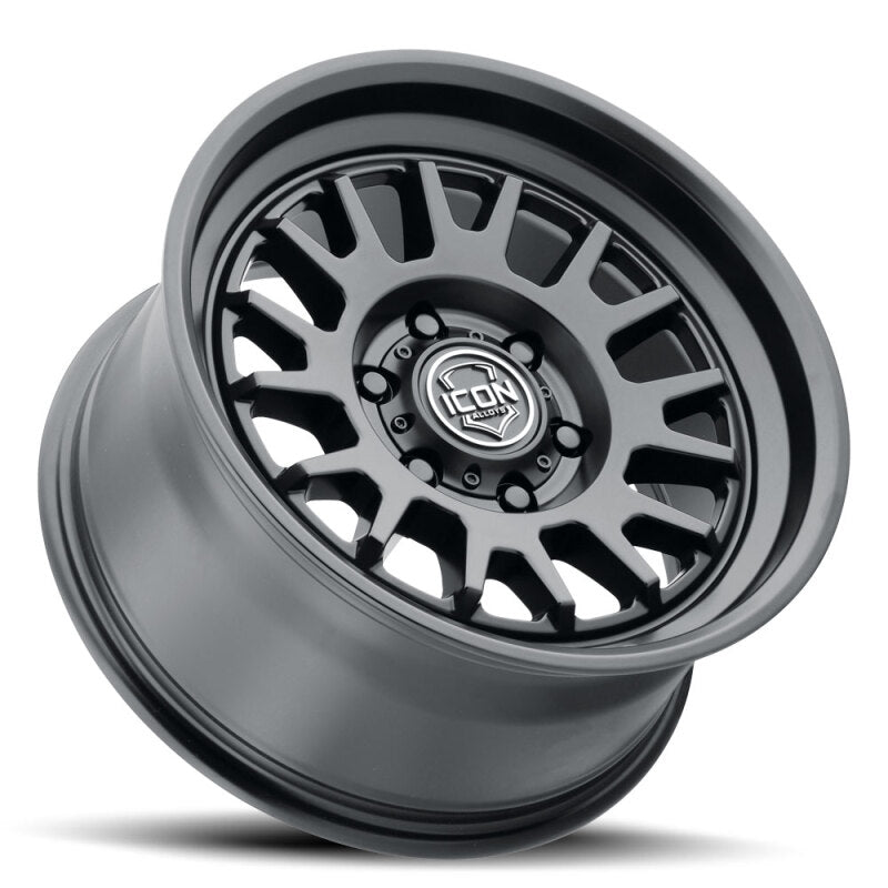 ICON Anza 17x8.5 6x5.5 25mm Offset 5.75in BS 95.1mm Hub Bore Satin Black Wheel - 8217859057SB