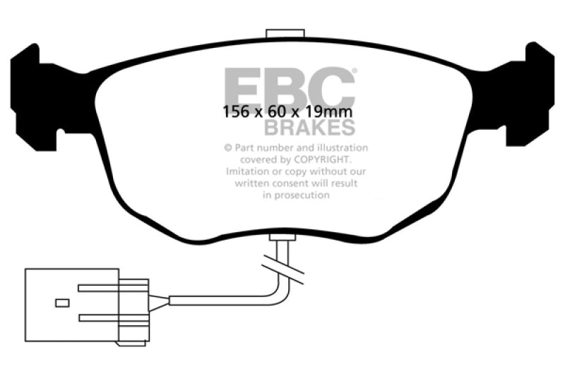 EBC 98-99 Ford Contour 2.5 SVT Redstuff Front Brake Pads - DP3956C