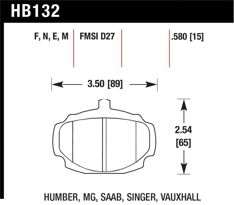 Hawk HP+ Street Brake Pads - HB132N.580
