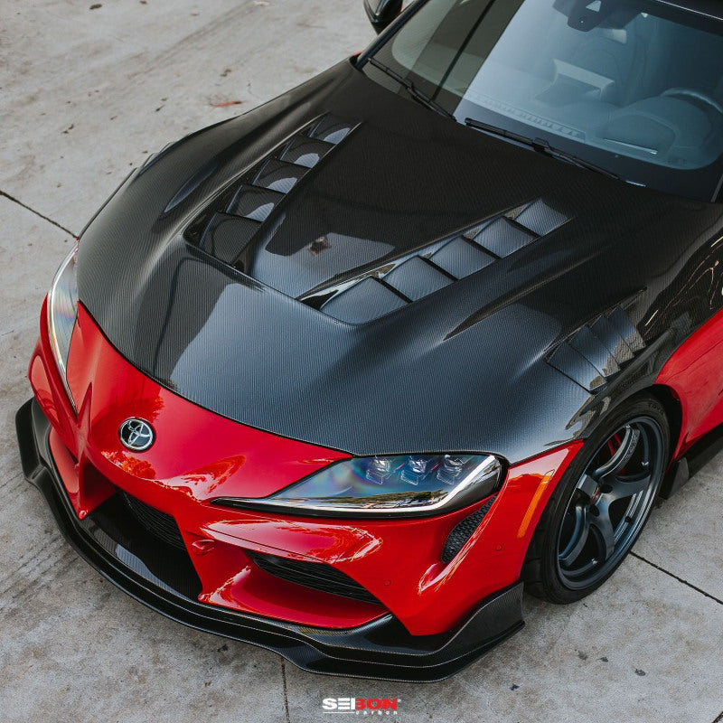 Seibon 2020+ Toyota GR Supra TV-Style Carbon Fiber Hood - HD20TYSUP-TV-DS
