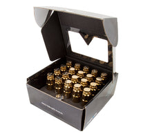 Load image into Gallery viewer, NRG 700 Series M12 X 1.25 Steel Lug Nut w/Dust Cap Cover Set 21 Pc w/Locks &amp; Socket - Chrome Gold - LN-LS710CG-21
