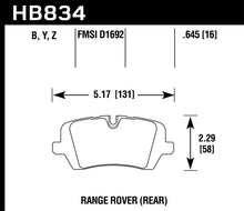 Load image into Gallery viewer, Hawk 13-16 Land Rover Range Rover / 14-16 Land Rover Range Rover Sport LTS Street Rear Brake Pad - HB834Y.645