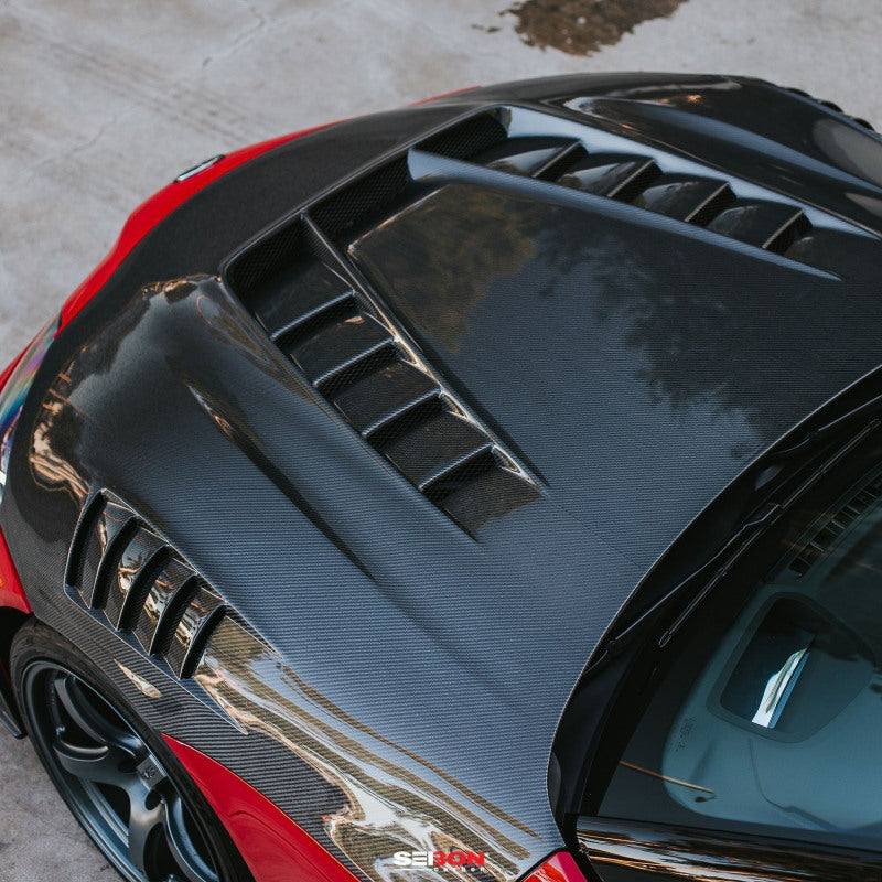 Seibon 2020+ Toyota GR Supra TV-Style Carbon Fiber Hood - HD20TYSUP-TV-DS