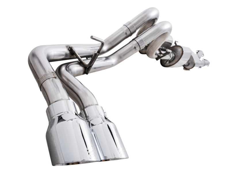AWE Tuning 16-22 Toyota Tacoma 0FG Cat-Back Exhaust w/ BashGuard - Dual Chrome Silver Tips - 3015-32826