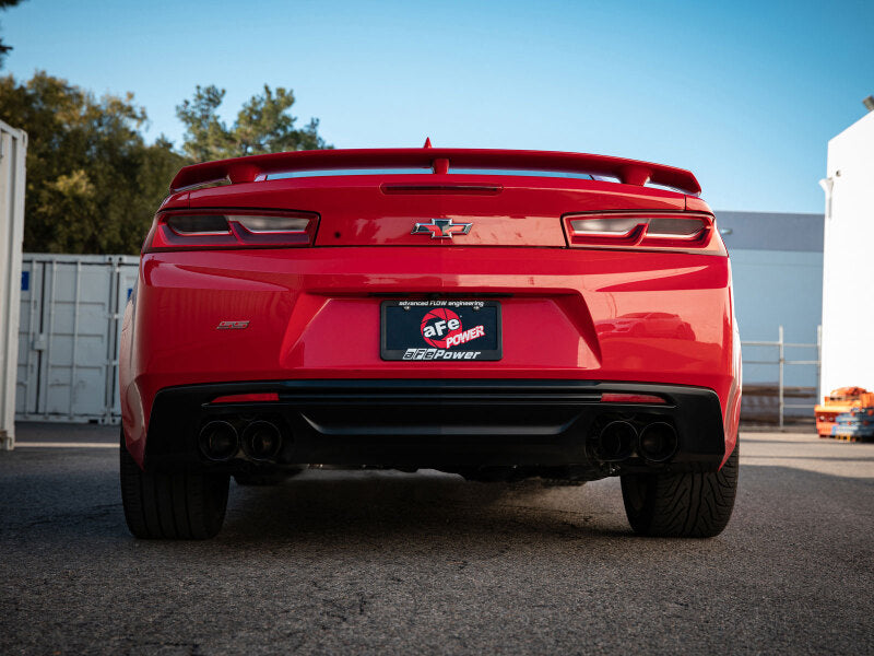 aFe POWER MACH Force-Xp 3in Axle-Back Exhaust 16-20 Chevrolet Camaro SS V8 6.2L w/o Mufflers - Black - 49-44119NM-B