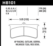 Load image into Gallery viewer, Hawk AP Racing Essex / Brakeman / CNC / Coleman / Outlaw / Wilwood DTC-70 Race Brake Pads - HB101U.800