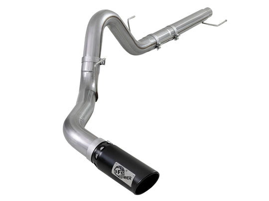 aFe Large Bore-HD 4in 409 SS DPF-Back Exh 18-19 Ford F-150 V6-3.0L (td) w/ Black Tip - 49-43106-B