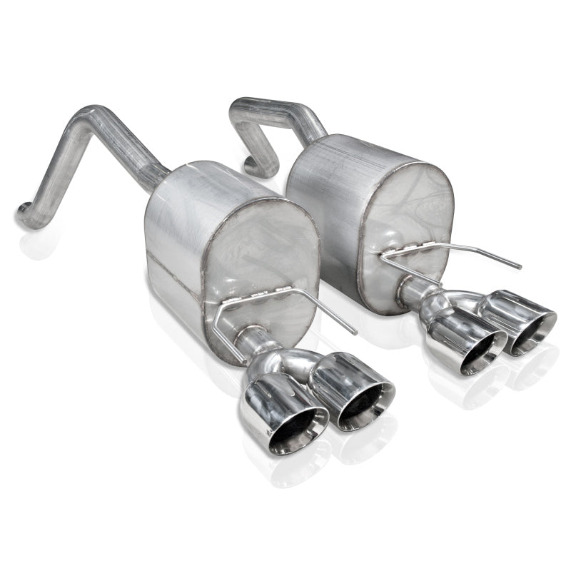 Stainless Works 2009-13 C6 Corvette Axle Back 2-1/2in Dual Chambered Turbo Mufflers Quad 4in Tips - C609CBQUAD