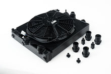 Load image into Gallery viewer, CSF Universal Half Radiator w/-16AN &amp; Slip-On Fittings/12in SPAL Fan &amp; Shroud - Black Finish - 2858XB