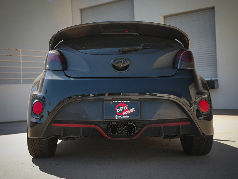 aFe Takeda 2-1/2in to 3in SS-304 Cat-Back Exhaust w/ C/F Tips 13-17 Hyundai Veloster L4-1.6L - 49-37018-C