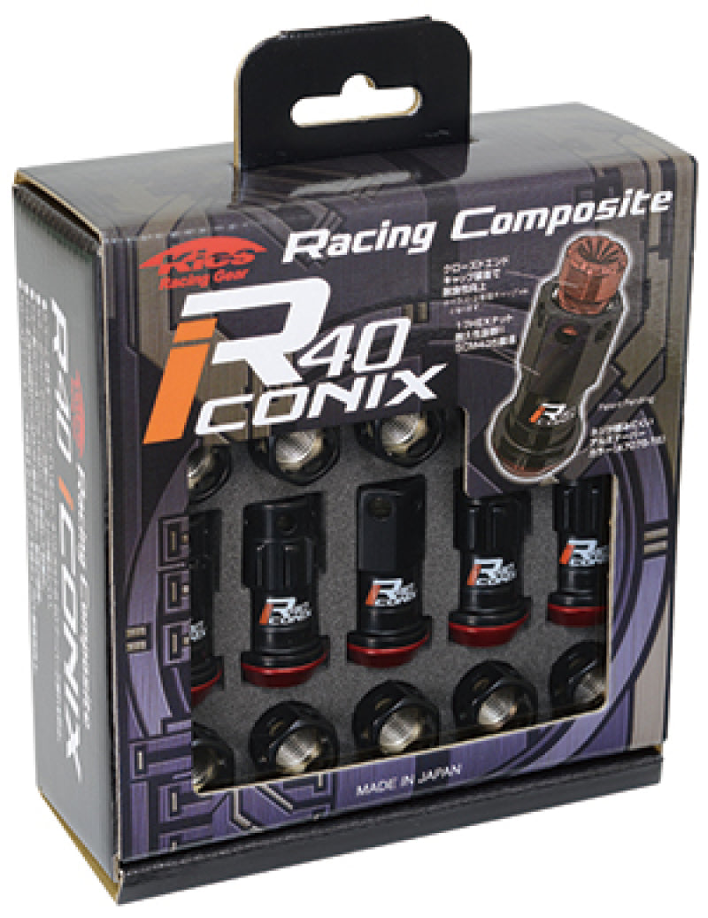 Project Kics 14X1.50 Black Lock w/ Gold Floating Washer w/ Capless Lug Nuts 16+4 - WRI14KA