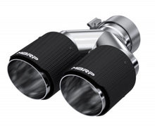 Load image into Gallery viewer, MBRP 3in ID / Dual 4in OD Out Staggered L 9.87in / R 9.37in Dual Wall Carbon Fiber Univ Exhaust Tip - T5182CF