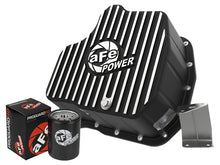 Load image into Gallery viewer, aFe POWER GM Diesel Trucks 01-10 V8-6.6L (td) Pro Series Engine Oil Pan Black w/ Machined Fins - 46-71070B