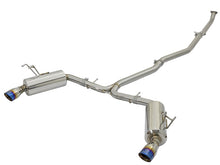 Load image into Gallery viewer, aFe POWER Takeda 16-17 Honda Civic I4-1.5L (t) 2.5-2.25in 304 SS CB Dual-Exit Exhaust Blue Tips - 49-36615-L