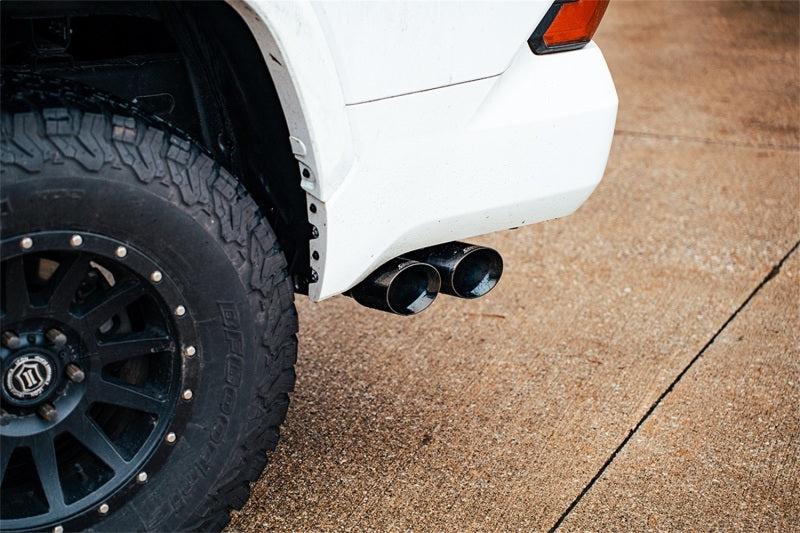 Corsa 22-25 Toyota Tundra 4WD 3in Sport Cat-Back Side Exit Exhaust System w/ Twin 4in Black PVD Tips - 21245BLK