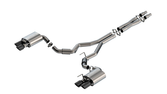 Borla 2024 Ford Mustang GT 5.0L V8 w/ Active Exhaust S-Type Cat-Back Exhaust System - Black Chrome - 140962BC