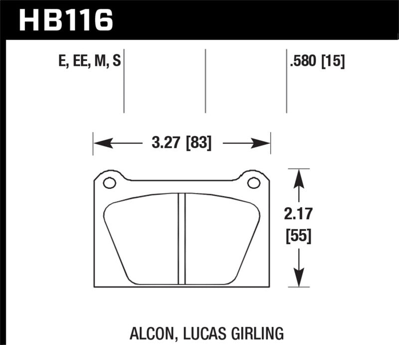 Hawk Blue 9012 Motorsports Race Pads - HB116E.580