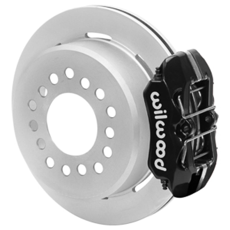 Wilwood Chevy Monte Carlo Forged 4 Piston DynaPro Black Caliper HP32 VV Plain Rotor - 11.00x0.81 - 140-17120