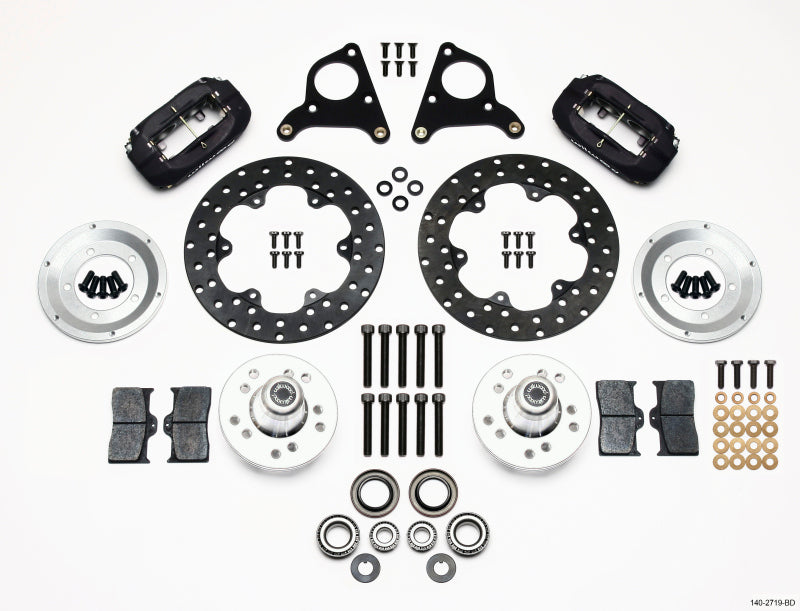 Wilwood Forged Dynalite Front Drag Kit Drilled Rotor CPD 73-80 A E B All F w/Disc - 140-2719-BD