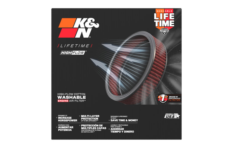 K&N Universal Oval Air Filter 12in Length x 5-1/4in Width x 3-1/4in Height - E-3671