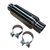 Kooks 3in Round Clamp In Muffler 10in Long Body Polished Stainless Steel - R300-10-CI