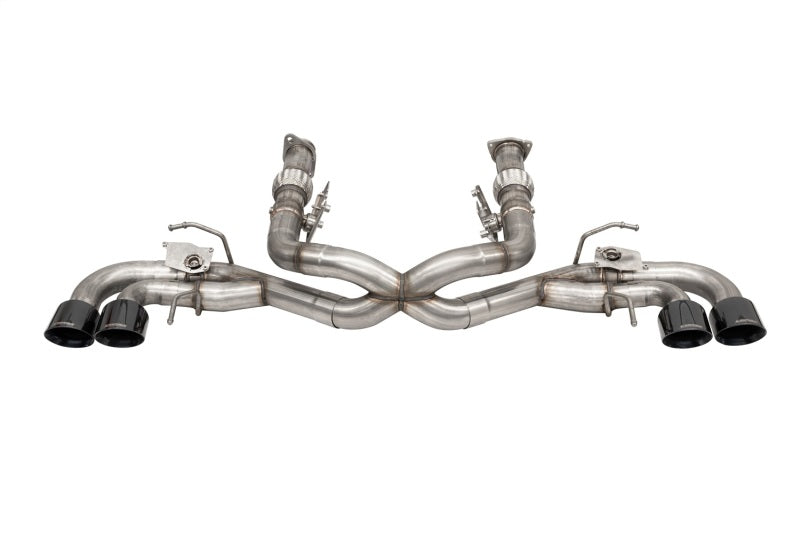 Corsa 2020-2025 Corvette C8 3in Valved Cat-Back 4.5in Blk Quad Tips - Fits Factory NPP Exhaust w/AFM - 21106BLK