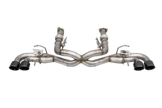 Corsa 2020-2025 Corvette C8 3in Valved Cat-Back 4.5in Blk Quad Tips - Fits Factory NPP Exhaust w/AFM - 21106BLK