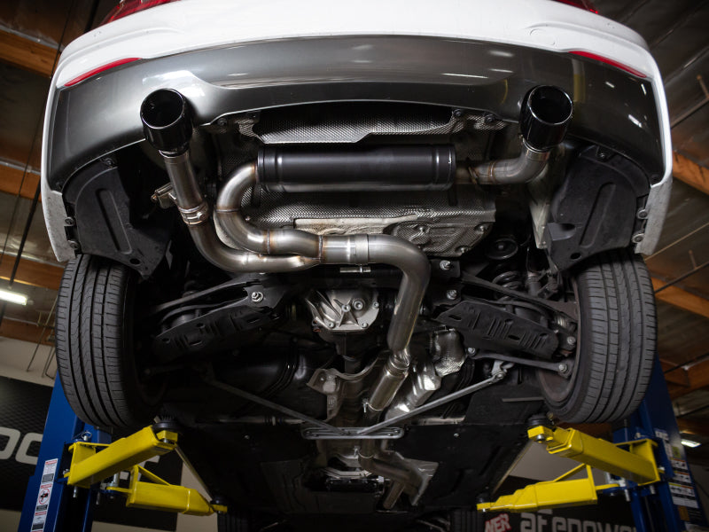 aFe MACH ForceXP 3IN to 2.5IN 304SS Cat-Back Exhaust System w/ Black Tips 14-16 BMW M235i (F22/23) - 49-36347-B