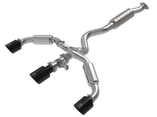 aFe 23-24 Toyota GR Corolla L3 1.6L (t) Gemini XV 3in to 2-1/2in Cat Back Exhaust w/ Black Tips - 49-36070-B