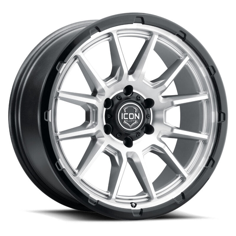 ICON Alloys Cajon 20x9 / 6x5.5 / 0mm / 5in BS Silver Machined Wheel w/ GB Lip - 8320908350SMGB