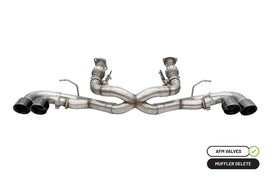 Corsa 20-25 Corvette C8 3in Xtreme Cat-Back Exhaust 4.5in Blk Quad Tips - Integrates stock AFM Valve - 21102BLK