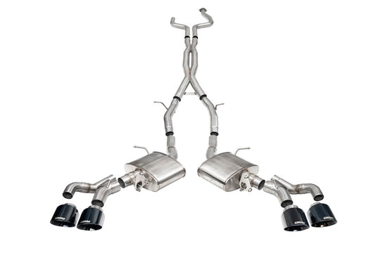 Corsa 2022-2025 Cadillac CT5-V Blackwing 3in. Cat-Back w/ Act. Exh. Dbl. X-Pipe Twin 4.5in. Tips - 21320BLK
