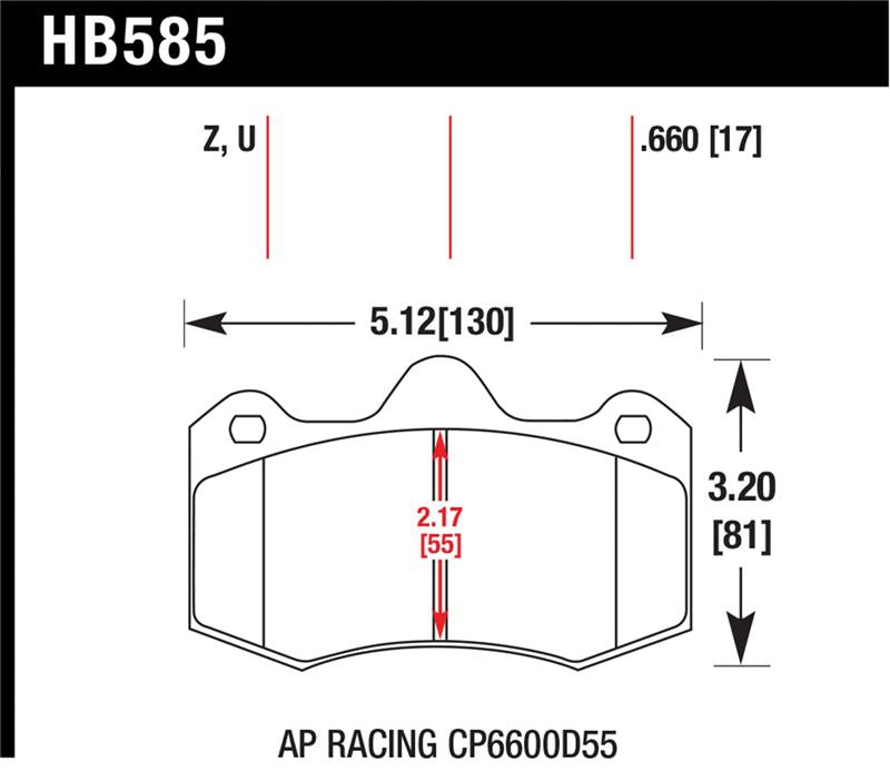 Hawk AP Racing CP 6600 DTC-70 Race Brake Pads - HB585U.660