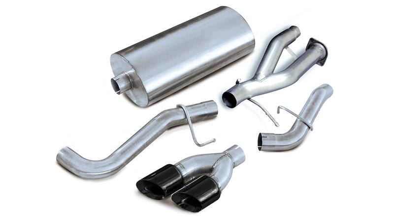 Corsa 2002-2006 Cadillac Escalade 6.0L V8 3in Cat-Back Single Side w Twin 4in Black Pro-Series Tips - 14222BLK