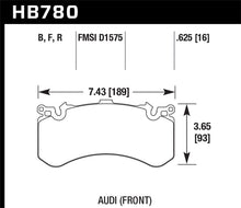 Load image into Gallery viewer, Hawk 2018 Audi S6 Premium Plus/Prestige 4.0L / Audi S6 Prestige 4.0L HP+ Front Brake Pads - HB780N.625