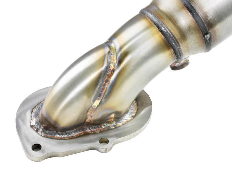 aFe POWER 14-18 Chevrolet Corvette C7 & Z06 Twisted Steel 3in 304 Stainless Steel Mid Pipe w/ Cat - 48-34130-1YC