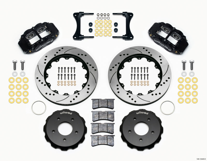Wilwood Narrow Superlite 4R Front Hat Kit 14.00in Drill 2007-Up Jeep Wrangler - 140-12440-D