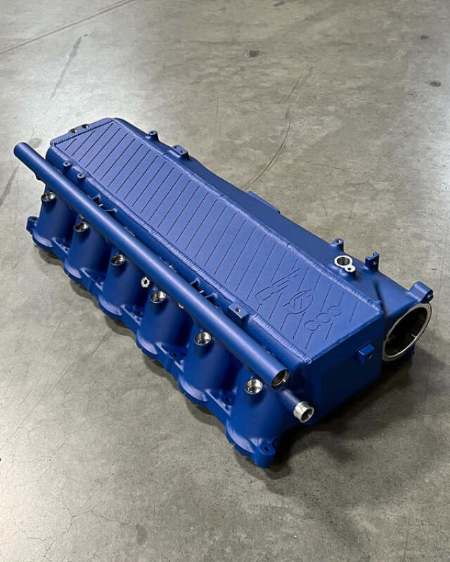 CSF Toyota A90/A91 Supra/ BMW G-Series B58 Charge-Air Cooler Manifold - Peppa Blue - 8200PB