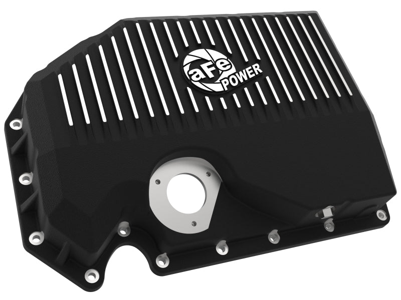 aFe 05-19 VW 1.8L/2.0L w/ Oil Sensor Engine Oil Pan Black POWER Street Series w/ Machined Fins - 46-71210B
