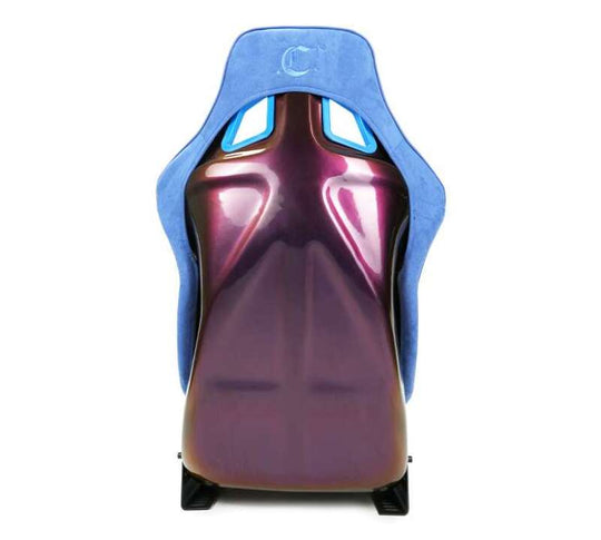 NRG FRP Bucket Seat (Large) Prisma-Chromatic Royal Blue Vegan Suede w/ Chameleon Back - FRP-302RBL-CHRMTC