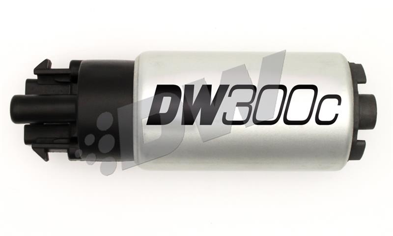 DeatschWerks 340lph DW300C Compact Fuel Pump w/ Universal Install Kit (w/ Mounting Clips) - 9-309-1000