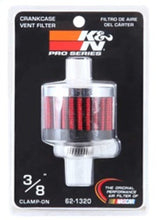 Load image into Gallery viewer, K&amp;N Clamp On Rubber Base Crankcase Vent Filter 0.375in Flange ID x 2in OD x 1.5in Height - 62-1320