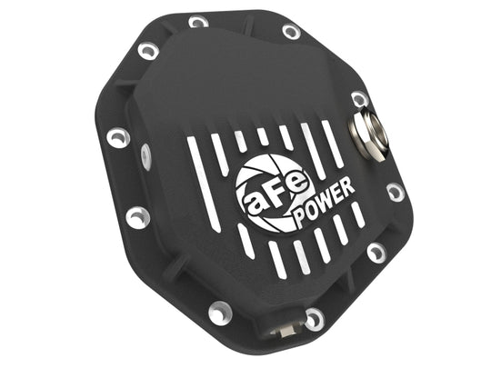 aFe 19-25 GM Trucks Front Diff Cover - Black w/ Machined Fins - 46-71430B