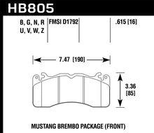 Load image into Gallery viewer, Hawk 15-17 Ford Mustang Brembo Package DTC-70 Front Brake Pads - HB805U.615