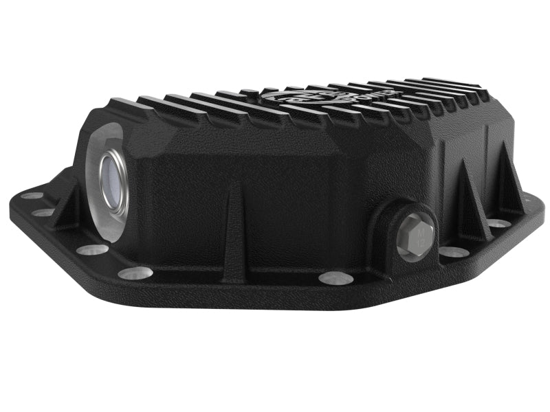 aFe POWER Pro Series Front Diff Cover Black w/ Machined Fins Ford F-250/350 23-26 (Dana M235) - 46-71480B